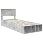 vidaXL Rám postele Betónová šedá 90 x 200 cm Kompozitné drevo – Obrázok 4
