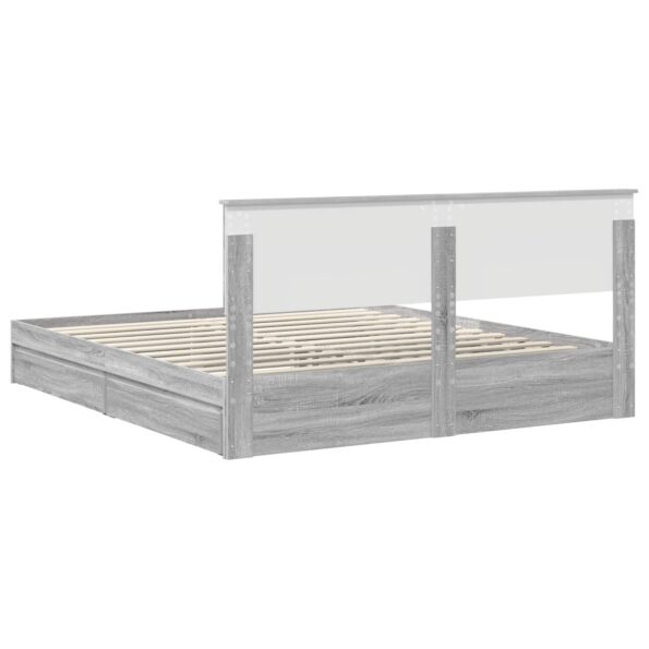 vidaXL Úložná posteľ Sivý Sonoma 200 x 200 cm Kompozitné drevo – Obrázok 10