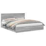 vidaXL Úložná posteľ Sivý Sonoma 200 x 200 cm Kompozitné drevo – Obrázok 2