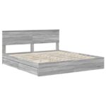 vidaXL Úložná posteľ Sivý Sonoma 200 x 200 cm Kompozitné drevo – Obrázok 4