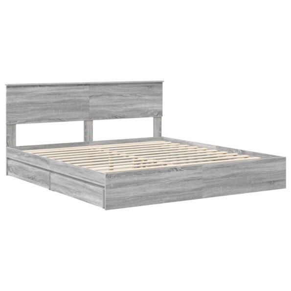 vidaXL Úložná posteľ Sivý Sonoma 200 x 200 cm Kompozitné drevo – Obrázok 4