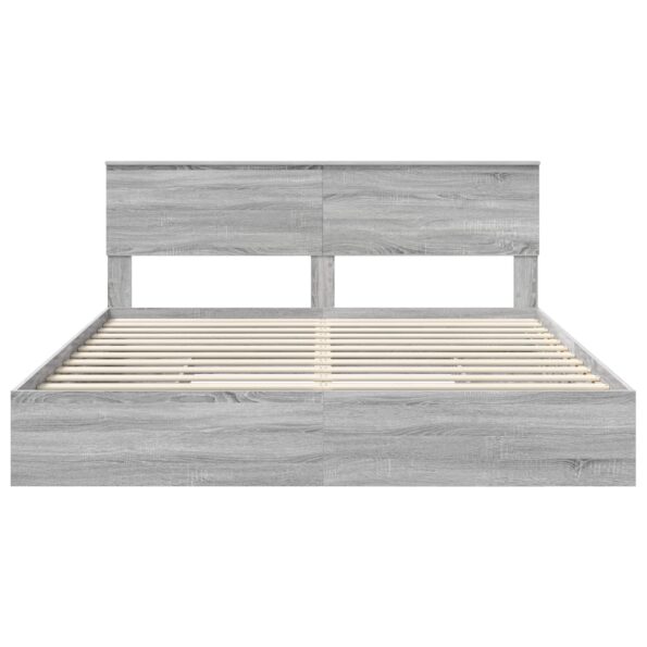 vidaXL Úložná posteľ Sivý Sonoma 200 x 200 cm Kompozitné drevo – Obrázok 8