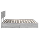 vidaXL Úložná posteľ Sivý Sonoma 200 x 200 cm Kompozitné drevo – Obrázok 9