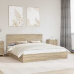 vidaXL Úložná posteľ Sonoma dub 180 x 200 cm Kompozitné drevo
