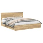 vidaXL Úložná posteľ Sonoma dub 180 x 200 cm Kompozitné drevo – Obrázok 2