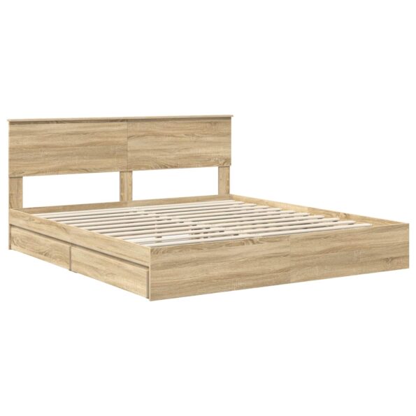 vidaXL Úložná posteľ Sonoma dub 180 x 200 cm Kompozitné drevo – Obrázok 4