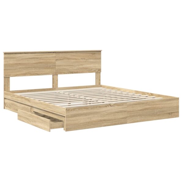 vidaXL Úložná posteľ Sonoma dub 180 x 200 cm Kompozitné drevo – Obrázok 5