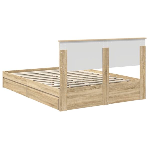 vidaXL Úložná posteľ Sonoma dub 160 x 200 cm Kompozitné drevo – Obrázok 10