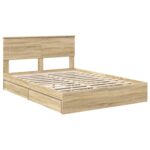 vidaXL Úložná posteľ Sonoma dub 160 x 200 cm Kompozitné drevo – Obrázok 4