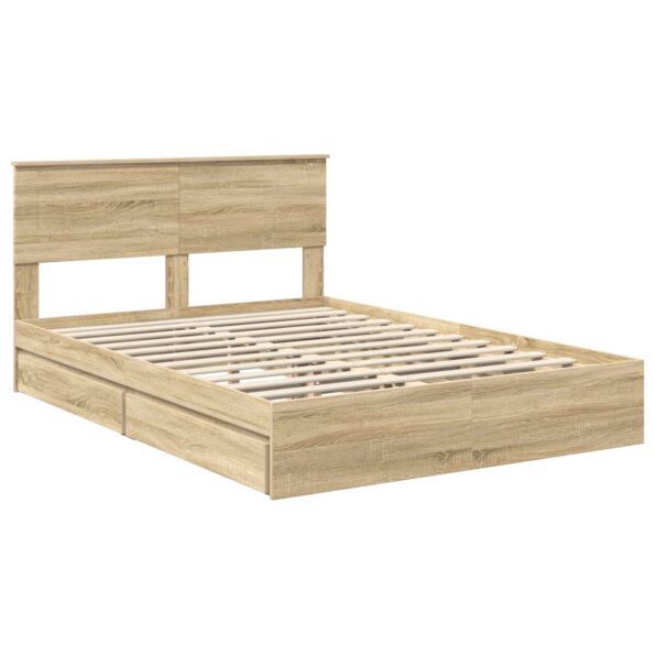 vidaXL Úložná posteľ Sonoma dub 160 x 200 cm Kompozitné drevo – Obrázok 4