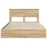 vidaXL Úložná posteľ Sonoma dub 160 x 200 cm Kompozitné drevo – Obrázok 8