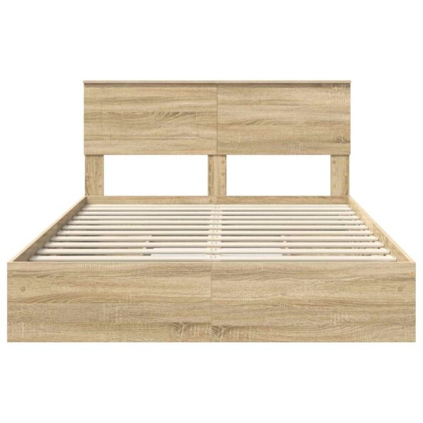 vidaXL Úložná posteľ Sonoma dub 160 x 200 cm Kompozitné drevo – Obrázok 8
