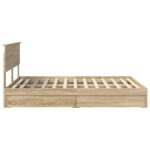 vidaXL Úložná posteľ Sonoma dub 160 x 200 cm Kompozitné drevo – Obrázok 9