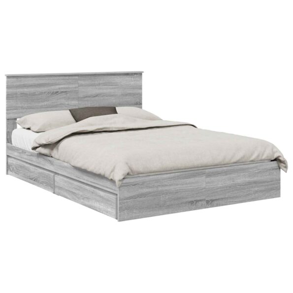 vidaXL Úložná posteľ Sivý Sonoma 160 x 200 cm Kompozitné drevo – Obrázok 2