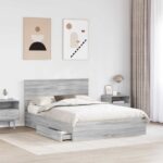 vidaXL Úložná posteľ Sivý Sonoma 160 x 200 cm Kompozitné drevo – Obrázok 3