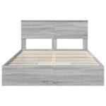 vidaXL Úložná posteľ Sivý Sonoma 160 x 200 cm Kompozitné drevo – Obrázok 8
