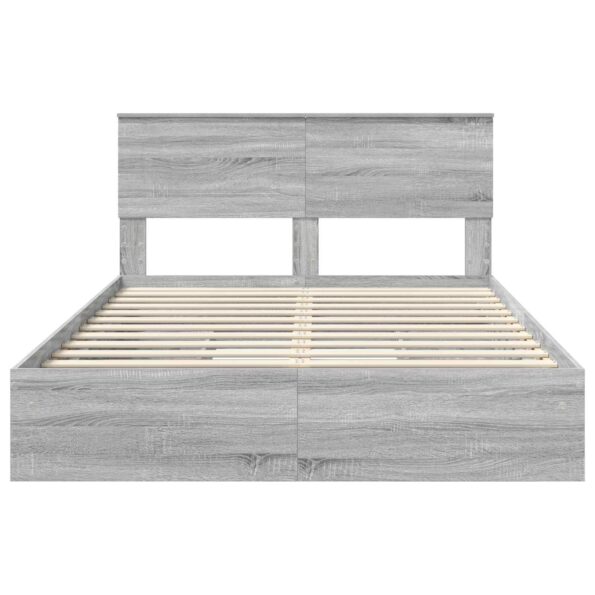 vidaXL Úložná posteľ Sivý Sonoma 160 x 200 cm Kompozitné drevo – Obrázok 8