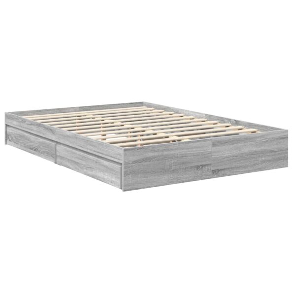 vidaXL Úložná posteľ Sivý Sonoma 140 x 200 cm Kompozitné drevo – Obrázok 6
