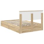 vidaXL Úložná posteľ Sonoma dub 135 x 190 cm Kompozitné drevo – Obrázok 10