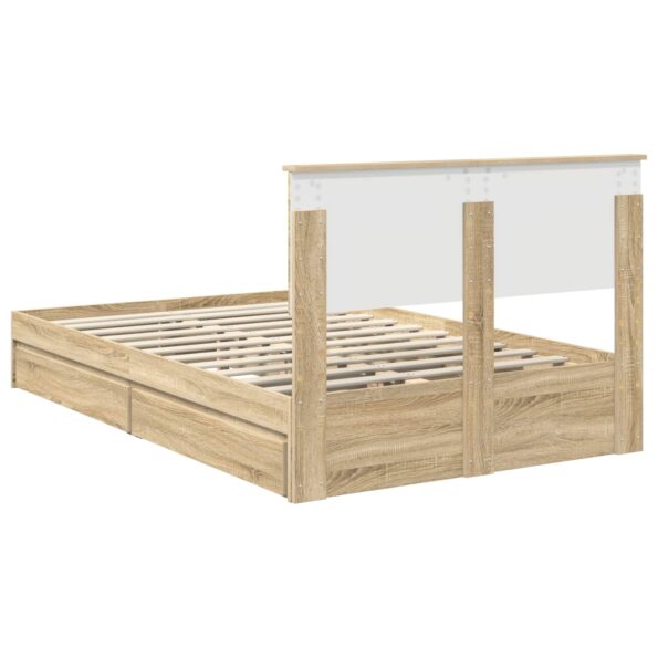 vidaXL Úložná posteľ Sonoma dub 135 x 190 cm Kompozitné drevo – Obrázok 10