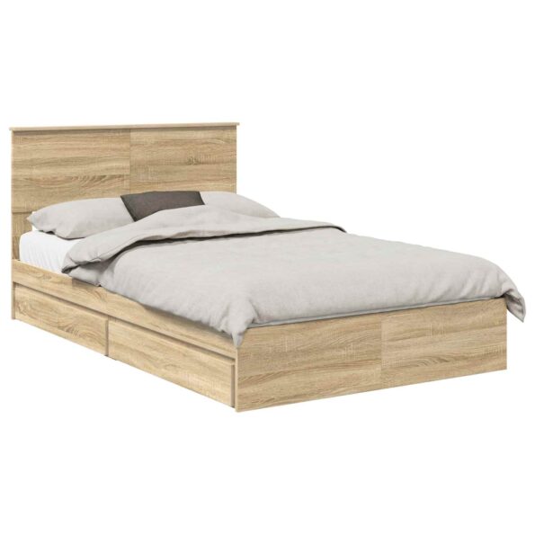 vidaXL Úložná posteľ Sonoma dub 135 x 190 cm Kompozitné drevo – Obrázok 2