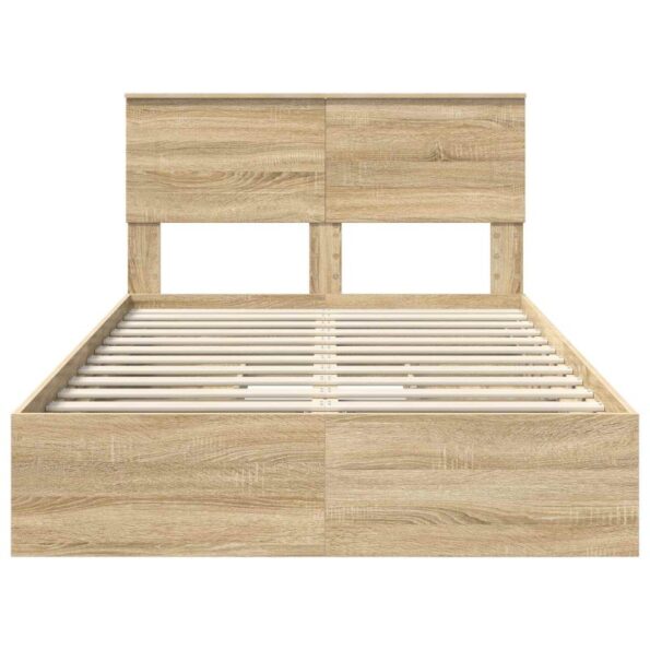 vidaXL Úložná posteľ Sonoma dub 135 x 190 cm Kompozitné drevo – Obrázok 8