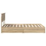 vidaXL Úložná posteľ Sonoma dub 135 x 190 cm Kompozitné drevo – Obrázok 9