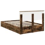 vidaXL Úložná posteľ Dymová dub 135 x 190 cm Kompozitné drevo – Obrázok 10