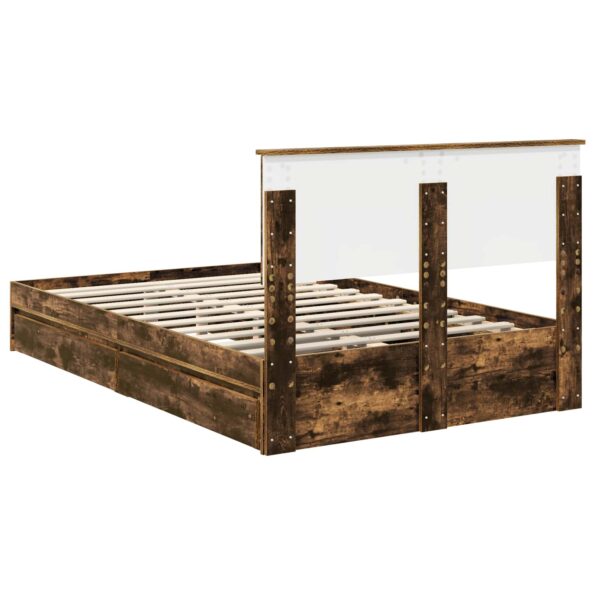 vidaXL Úložná posteľ Dymová dub 135 x 190 cm Kompozitné drevo – Obrázok 10