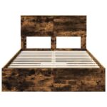 vidaXL Úložná posteľ Dymová dub 135 x 190 cm Kompozitné drevo – Obrázok 8