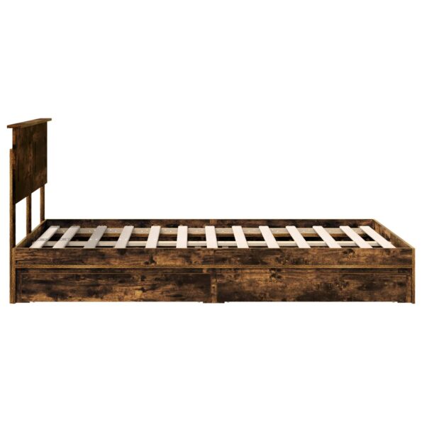 vidaXL Úložná posteľ Dymová dub 135 x 190 cm Kompozitné drevo – Obrázok 9