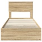 vidaXL Úložná posteľ Sonoma dub 100 x 200 cm Kompozitné drevo – Obrázok 8