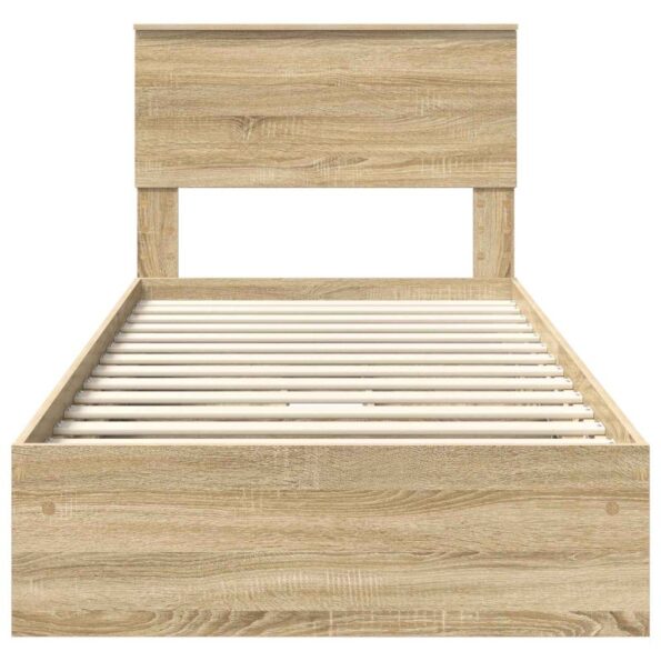 vidaXL Úložná posteľ Sonoma dub 100 x 200 cm Kompozitné drevo – Obrázok 8