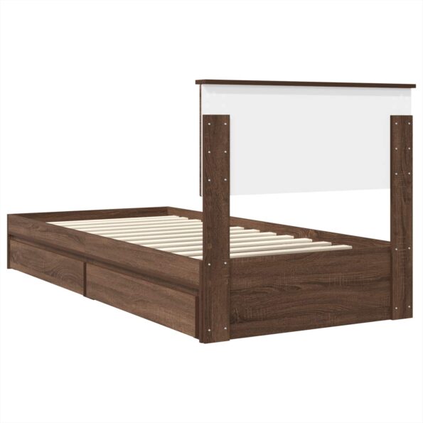 vidaXL Úložná posteľ Hnedý dub 100 x 200 cm Kompozitné drevo – Obrázok 10