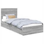 vidaXL Úložná posteľ Sivý Sonoma 90 x 190 cm Kompozitné drevo – Obrázok 2