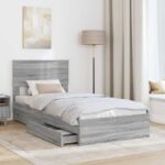 vidaXL Úložná posteľ Sivý Sonoma 90 x 190 cm Kompozitné drevo – Obrázok 3