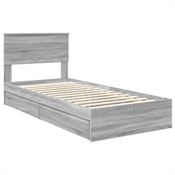 vidaXL Úložná posteľ Sivý Sonoma 90 x 190 cm Kompozitné drevo – Obrázok 4