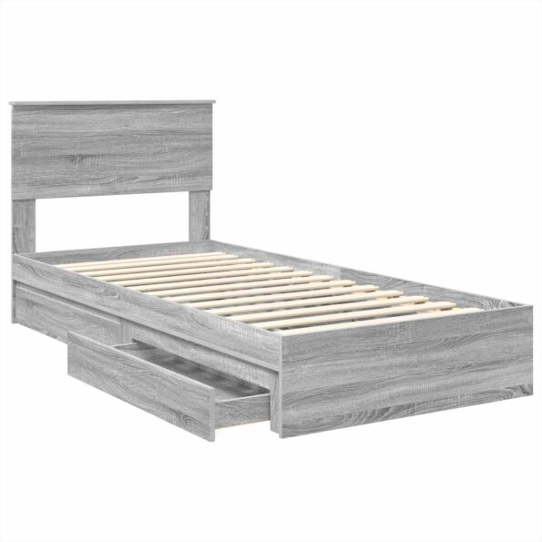 vidaXL Úložná posteľ Sivý Sonoma 90 x 190 cm Kompozitné drevo – Obrázok 5