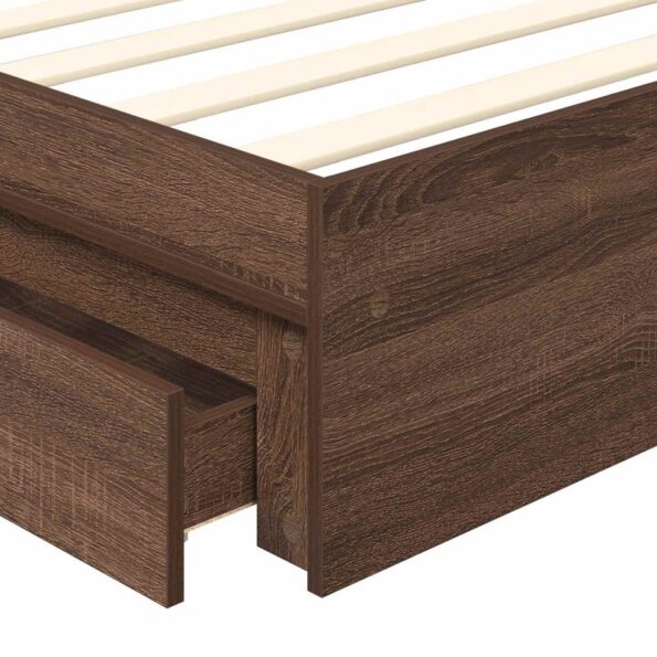 vidaXL Úložná posteľ Hnedý dub 90 x 190 cm Kompozitné drevo – Obrázok 10