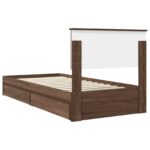 vidaXL Úložná posteľ Hnedý dub 90 x 190 cm Kompozitné drevo – Obrázok 9