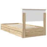 vidaXL Úložná posteľ Sonoma dub 90 x 200 cm Kompozitné drevo – Obrázok 10