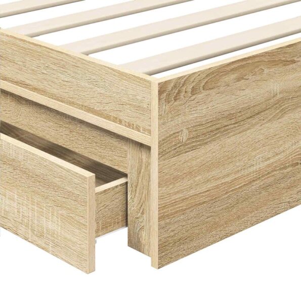 vidaXL Úložná posteľ Sonoma dub 90 x 200 cm Kompozitné drevo – Obrázok 11