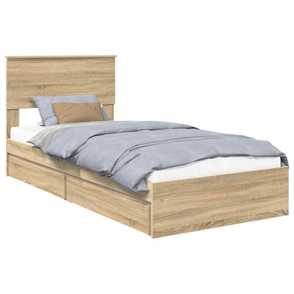 vidaXL Úložná posteľ Sonoma dub 90 x 200 cm Kompozitné drevo – Obrázok 2