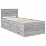 vidaXL Ležadlo Dymový dub a čierna 75 x 190 cm Kompozitné drevo – Obrázok 4