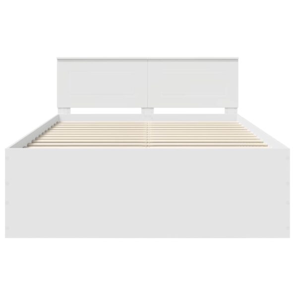 vidaXL Rám postele s čelnou doskou Biela 150 x 200 cm Kompozitné drevo – Obrázok 7