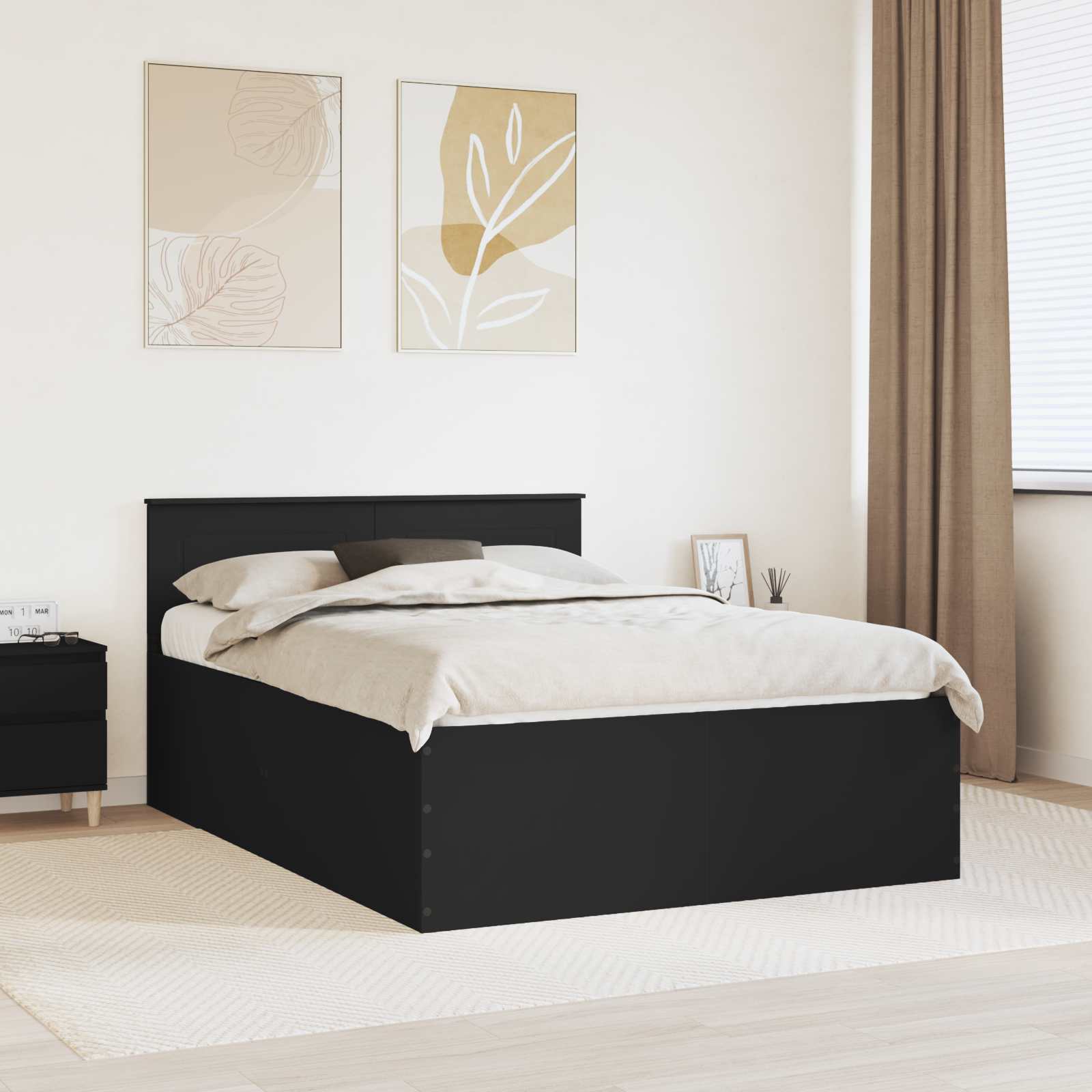 3408565_1.jpg vidaXL Rám postele Čierna 150 x 200 cm Kompozitné drevo – Obrázok 1