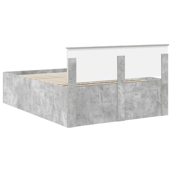 vidaXL Rám postele Betónová šedá 150 x 200 cm Kompozitné drevo – Obrázok 9