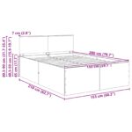 vidaXL Rám postele Dymová dub 150 x 200 cm Kompozitné drevo – Obrázok 13