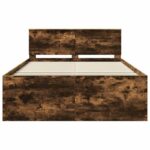 vidaXL Rám postele Dymová dub 150 x 200 cm Kompozitné drevo – Obrázok 7