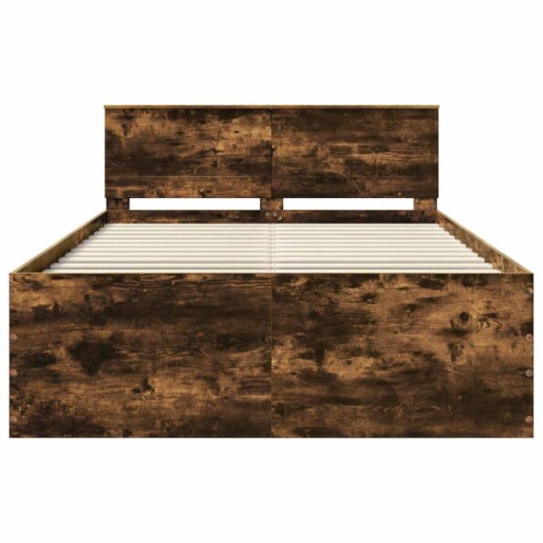 vidaXL Rám postele Dymová dub 150 x 200 cm Kompozitné drevo – Obrázok 7
